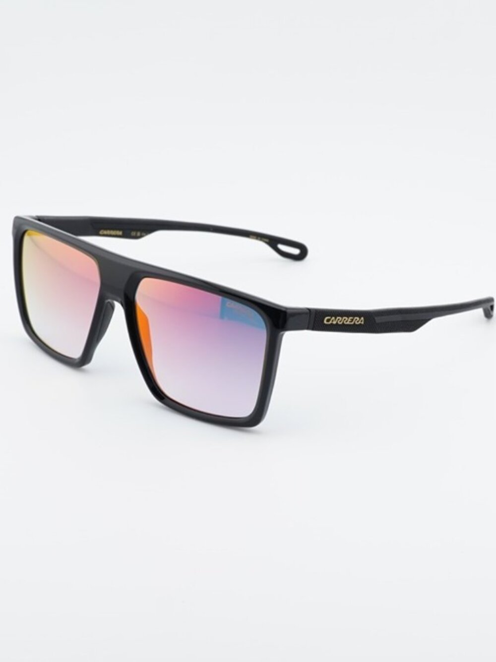 CARRERA 4019/S 0807 YB Sunglasses Black Square Frame, Blue Red Gradient Lenses